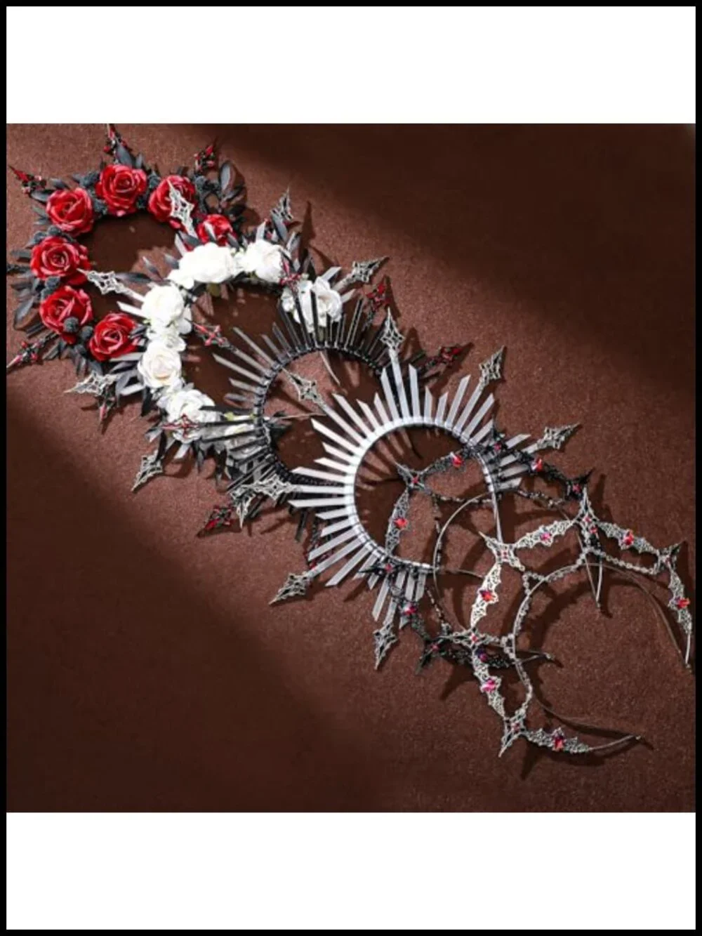 Gothic Halo Crown Zip Tie Handmade Medieval Headpiece Halloween Costume